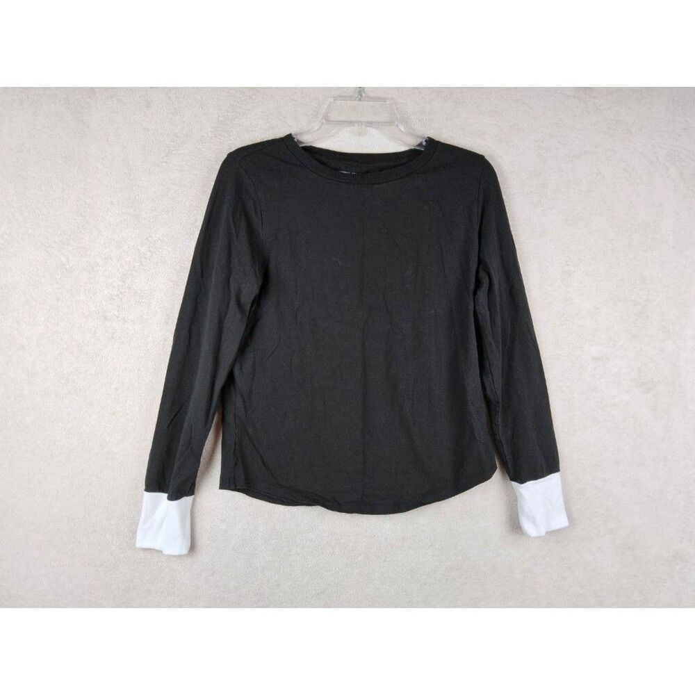 Universal Standard Women's Long Sleeve White Cuff Black Top Size 2XS (6-8)